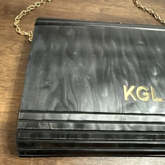 KURT GEIGER LONDON EVIL EYE PARTY ENVELOPE CLUTCH ACRYLIC METALLIC - Picture 8 of 12